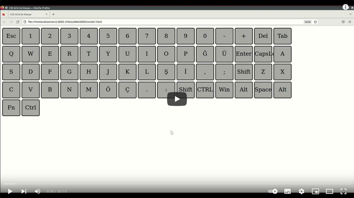 CSS Grid İle Klavye Yapımı Görseli